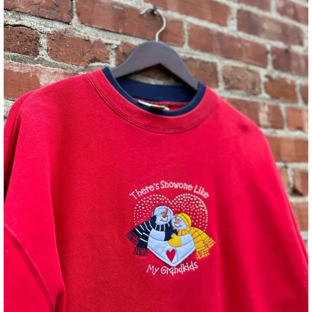 VTG “There’s Snowone Like My Grandkids” Sweatshirt Size L - Picture 2 of 4
